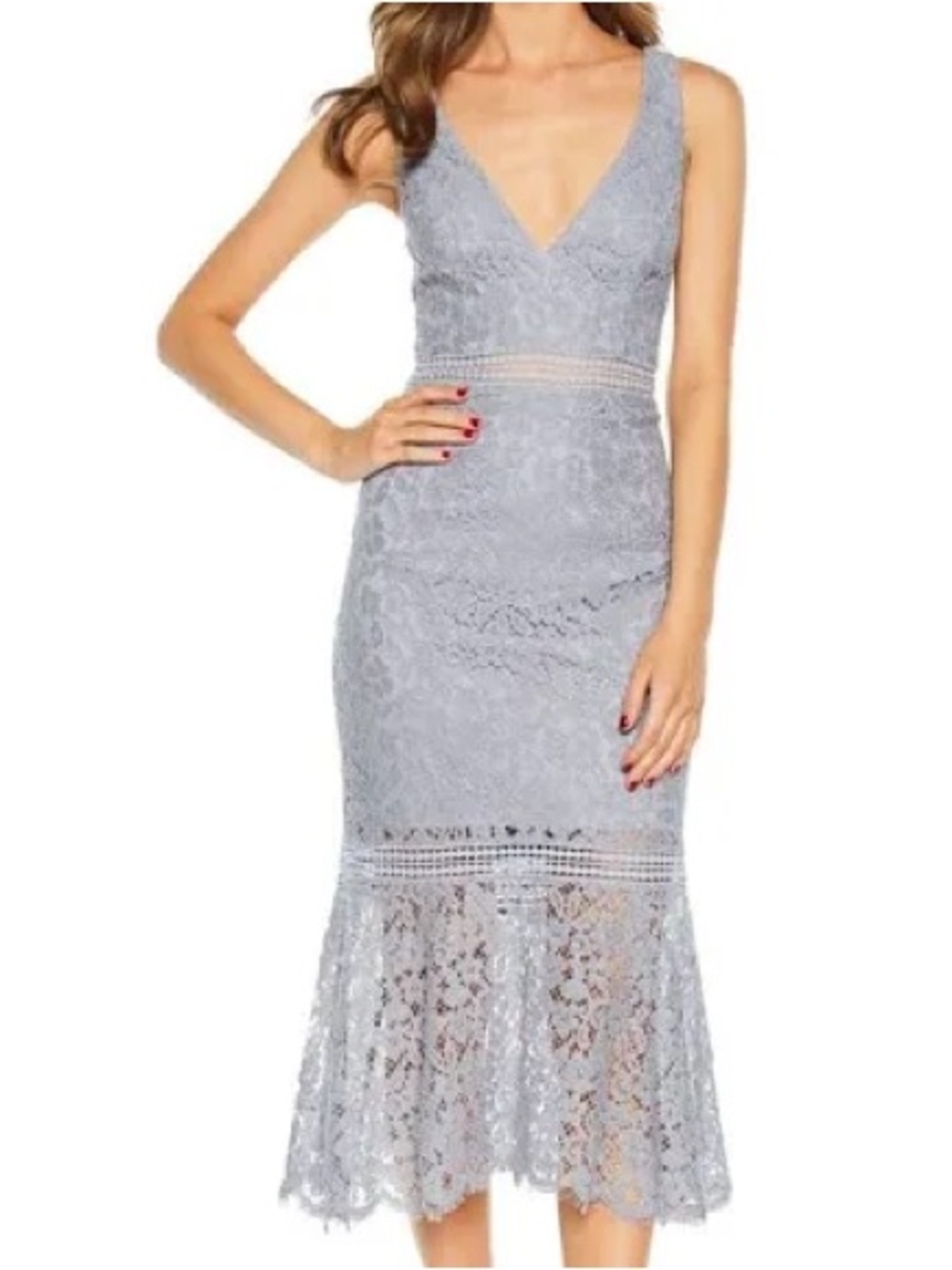 Bardot Sienna lace trumpet dress size 8